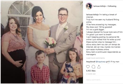 90 Day Fance Larissa brudekjole slettede Instagram-opslag