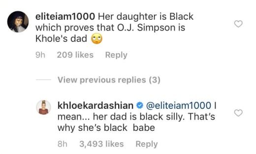 Khloe Kardashian в IG за OJ