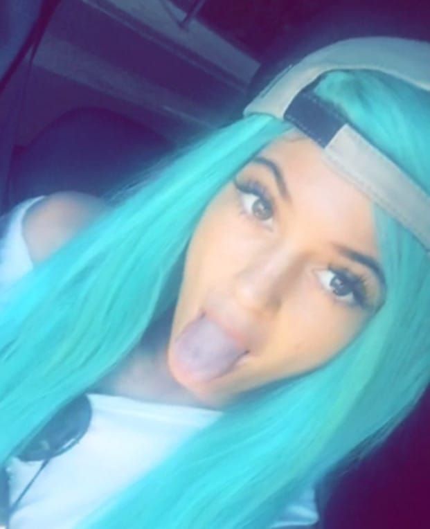 Kylie Jenner blåt hår