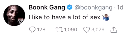 Boonk Gang sex Tweet