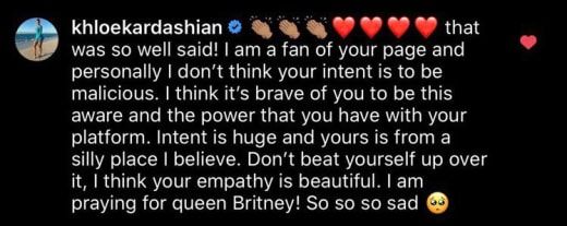 Khloe Kardashian IG - моли се за Бритни